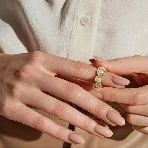 NEW 14K Gold Plate CZ Elegant Gold Ring - Picture 3 of 5